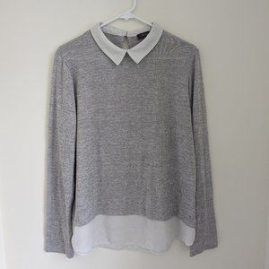 Primark Built-In Shirt Sweater Grey Size 10